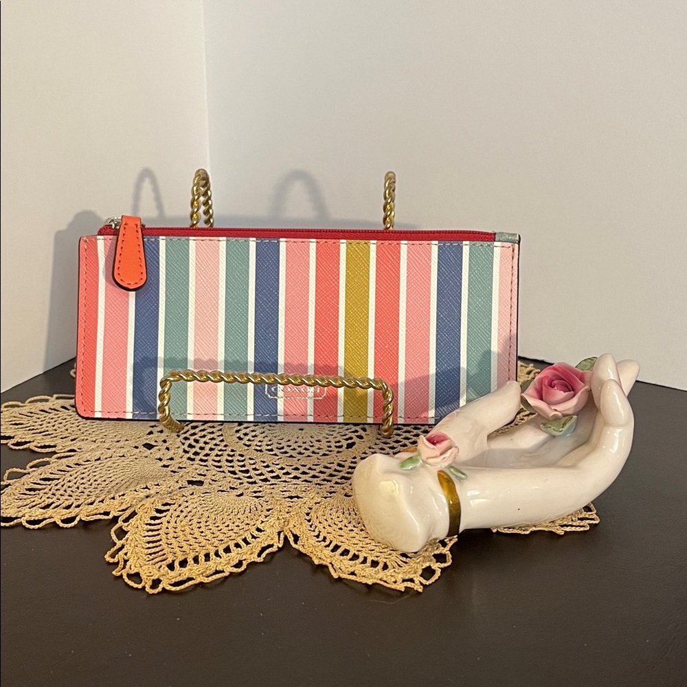 Coach Multicolor Striped Clutch